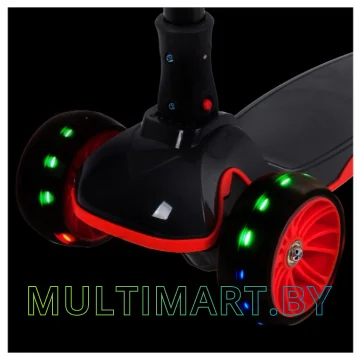 Самокат Novatrack RainBow Basic Black 120BB.RAINBOW.BRD20 (черный/красный, 2020) картинка 4